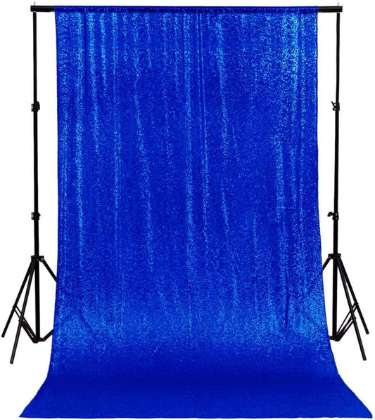 Mini Glitz Sequins Backdrop Drape Curtain for Photo Booth Background, 1 Panel (Royal Blue, 4 Feet Wide x 9 Feet Long)