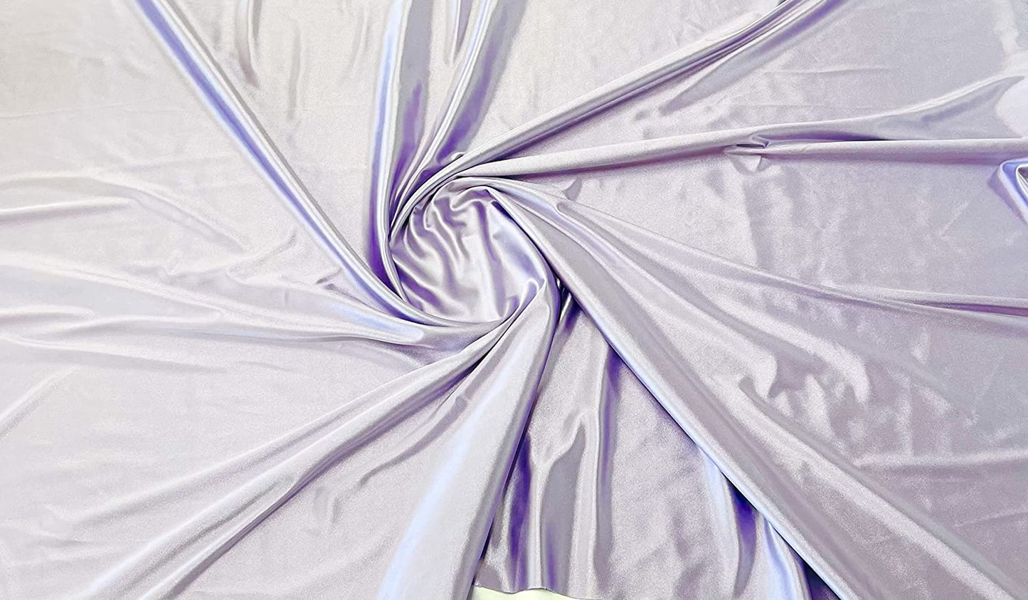 Deluxe Shiny Polyester Spandex Stretch Fabric (1 Yard, Lilac)