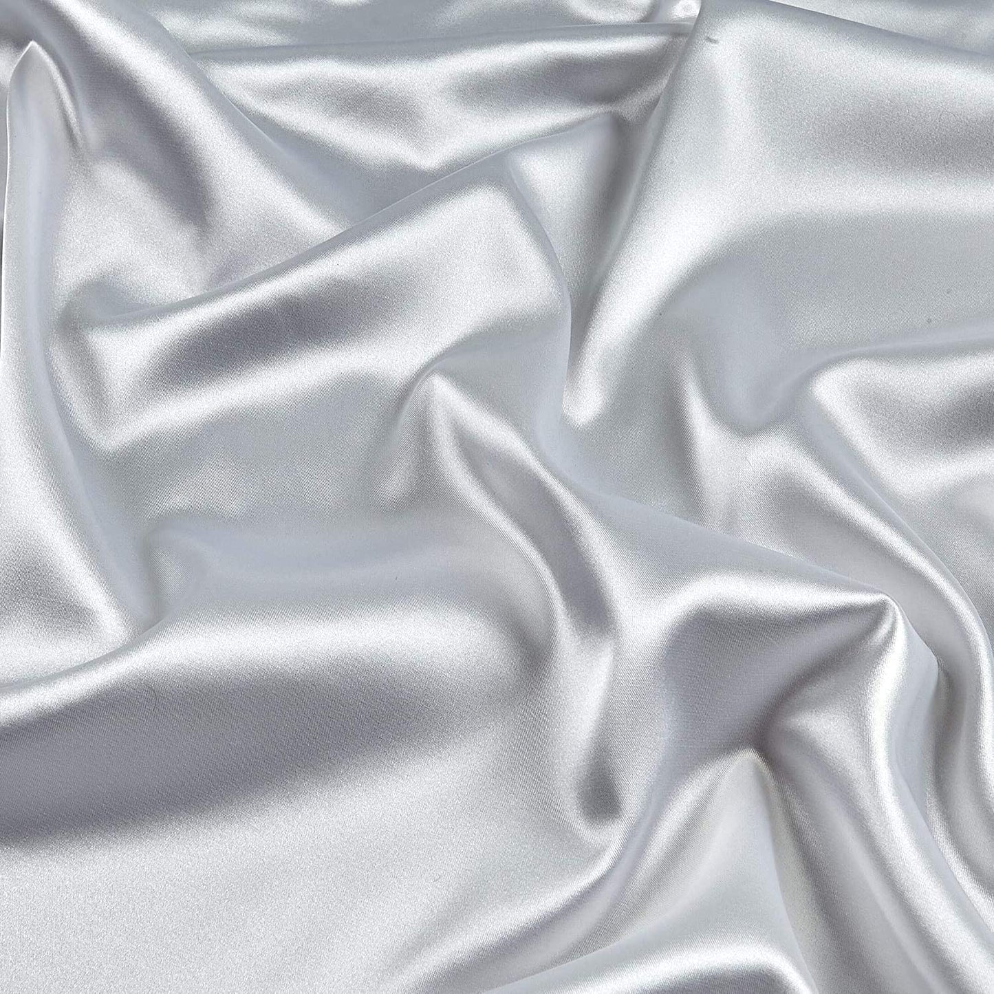 Spandex Light Weight Silky Stretch Charmeuse Satin Fabric (Silver 1126,