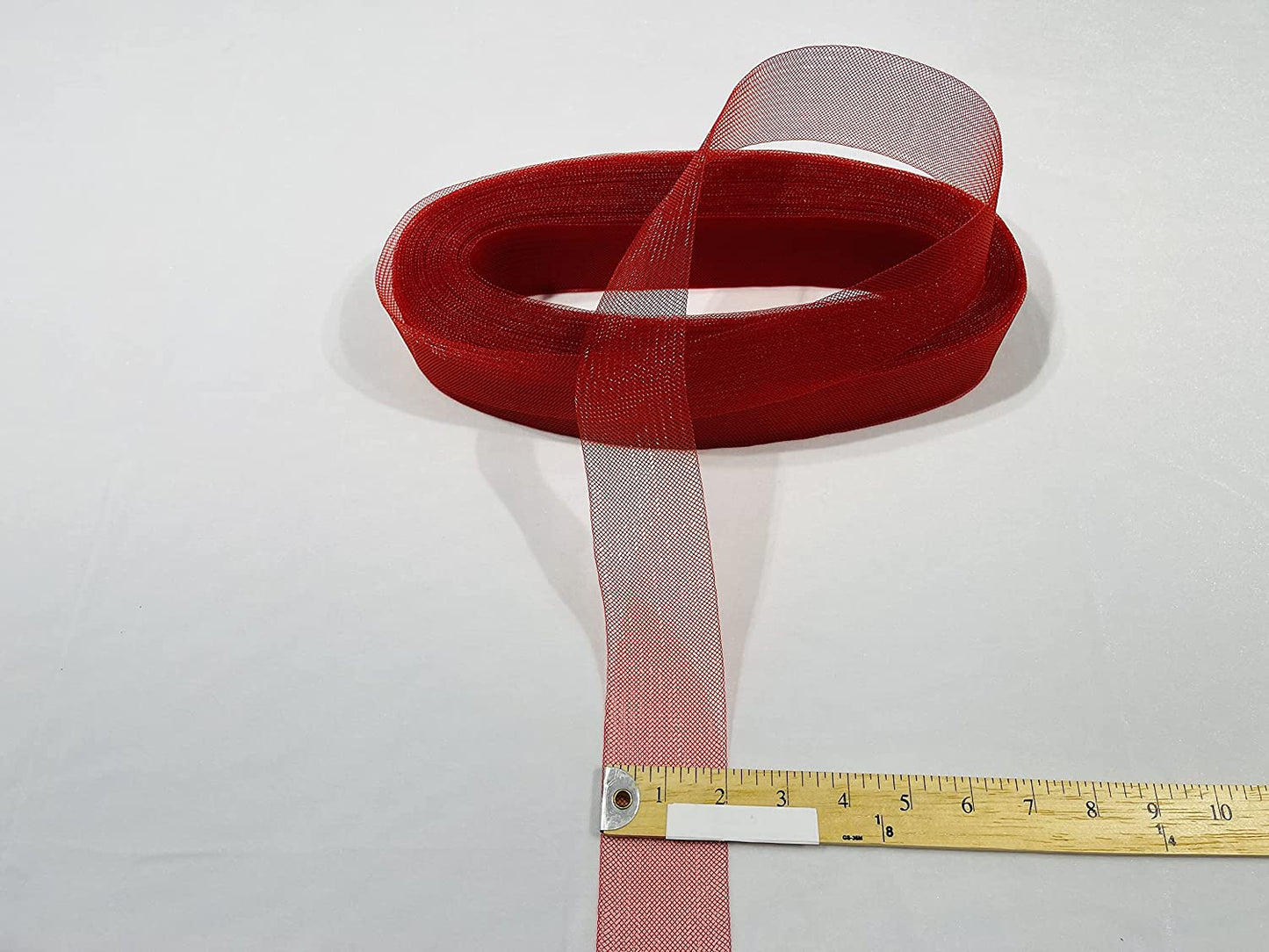 2" Wide Stiff Polyester Horsehair Braid for Polyester Boning Sewing Wedding Dress Dance Formal Dress Accessories (, Red)
