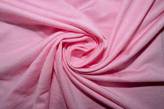 58/60" Wide, 95% Cotton 5% Spandex, Cotton Jersey Spandex Knit Blend, 4 Way Stretch Fabric (Pink, 1 Yard)
