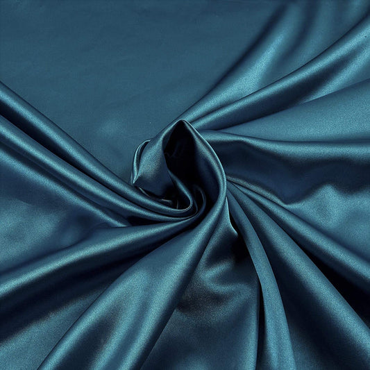 Spandex Light Weight Silky Stretch Charmeuse Satin Fabric (Dark Teal