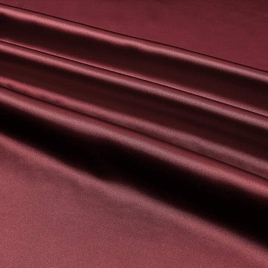 Spandex Light Weight Silky Stretch Charmeuse Satin Fabric (Burgundy 627