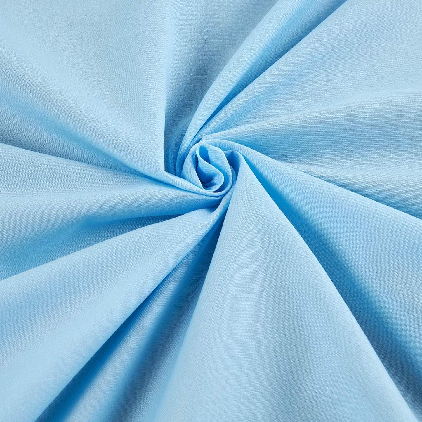 Premium Light Weight Poly Cotton Blend Broadcloth Fabric, Good to Make Face Mask Fabric (Baby Blue, 1 Yard)
