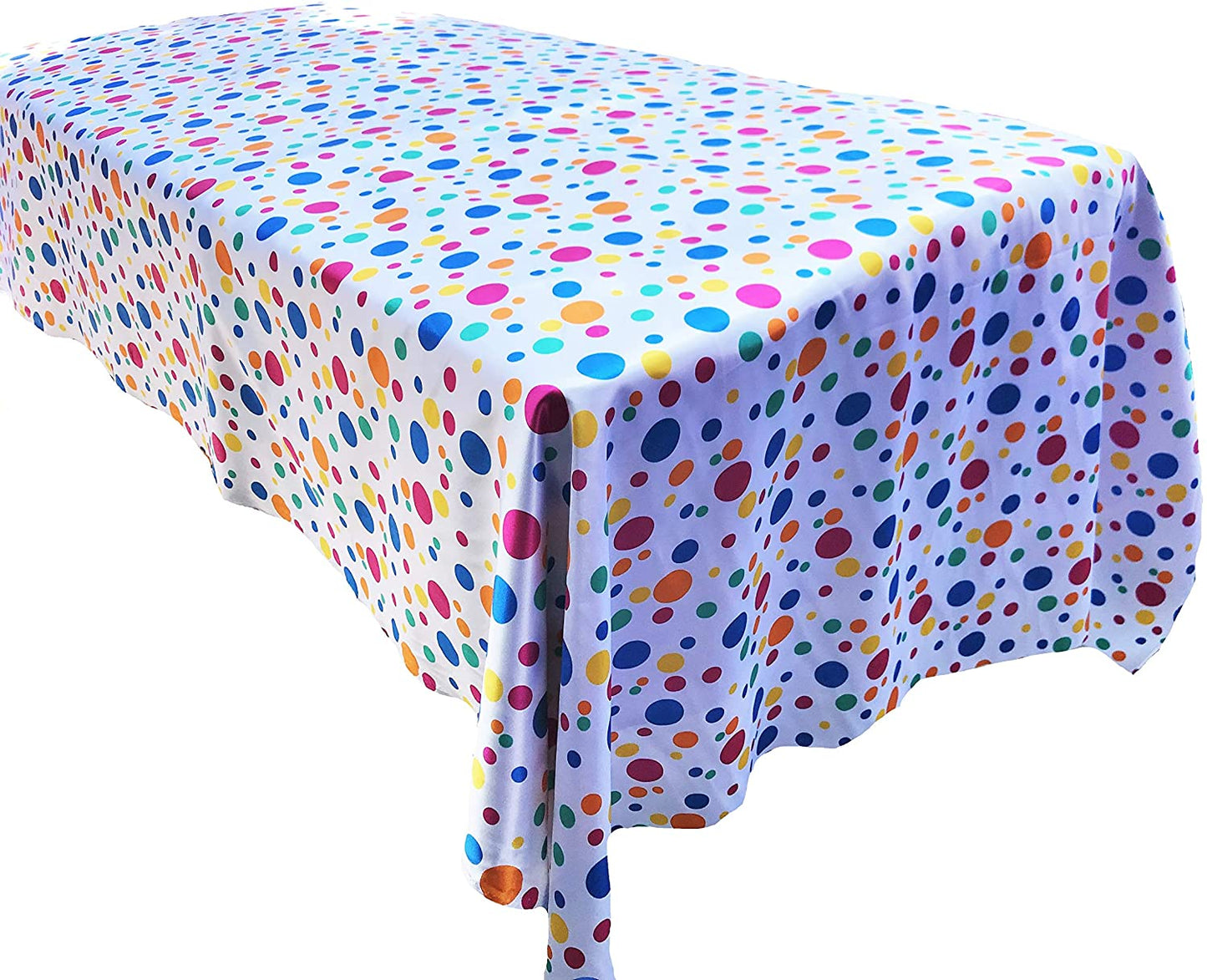 Happy Birthday Tablecloth Multi Color Polka Dot Satin Tablecloth