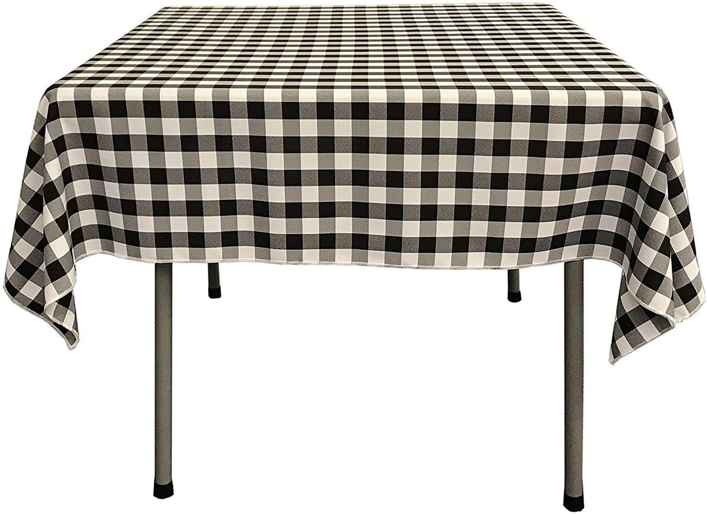 Gingham Checkered Square Tablecloth Black and White