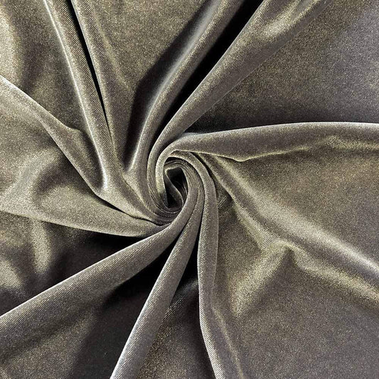 Spandex Stretch Velvet Fabric (Charcoal, 1 Yard)