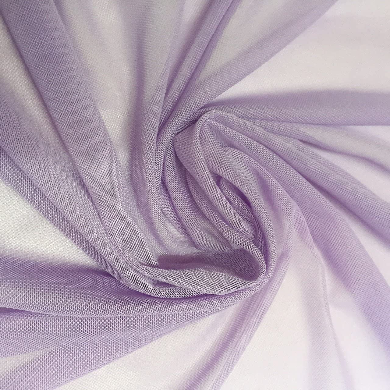 Solid Stretch Power Mesh Fabric Nylon Spandex (1 Yard, Lilac)