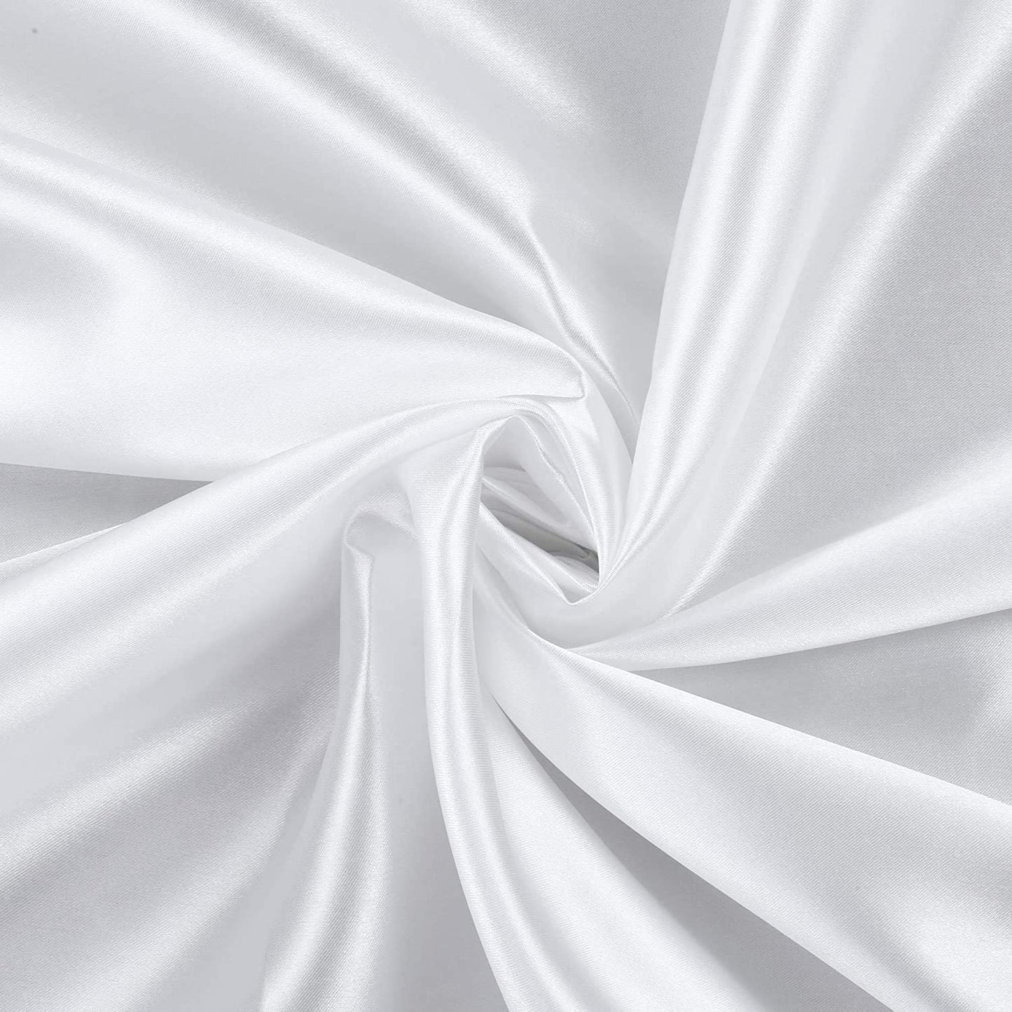 100% Polyester Soft Bridal Charmeuse Satin Fabric (White,