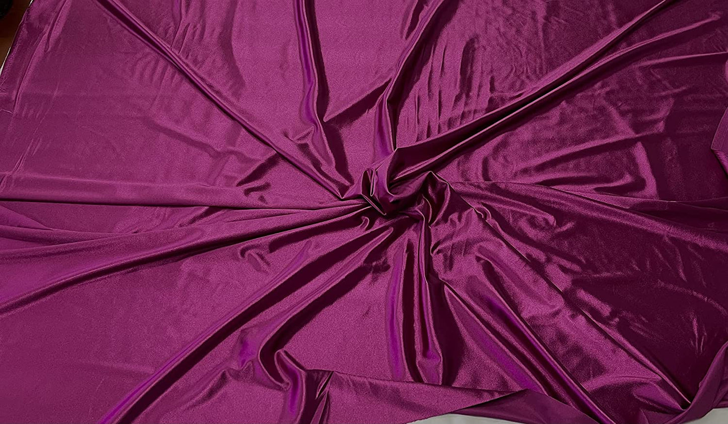 Deluxe Shiny Polyester Spandex Stretch Fabric (1 Yard, Magenta)