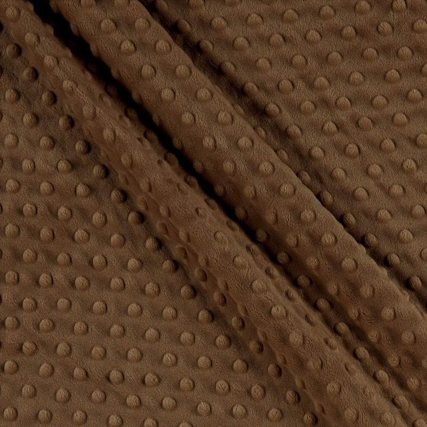 Minky Dimple Dot Soft Cuddle Fabric (Brown, 1 Yard)