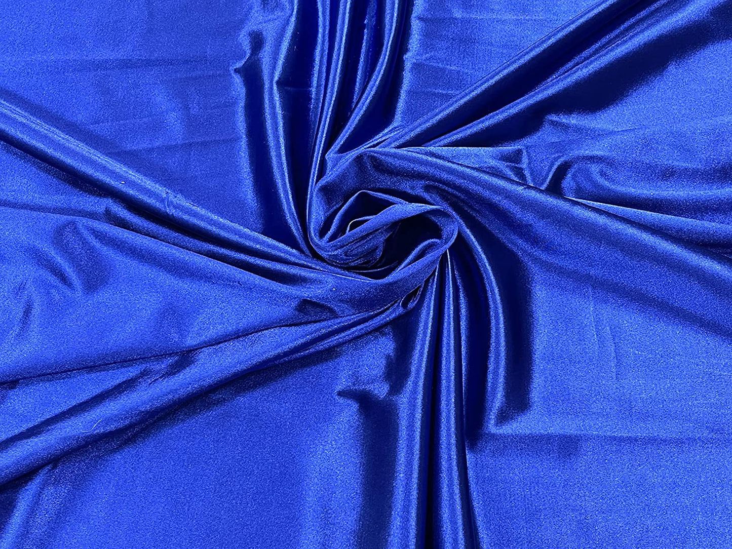 Deluxe Shiny Polyester Spandex Stretch Fabric (1 Yard, Royal Blue)