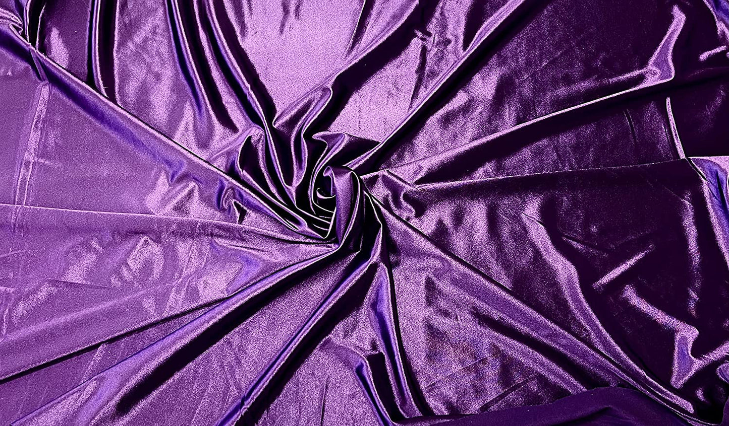 Deluxe Shiny Polyester Spandex Stretch Fabric (1 Yard, Plum)