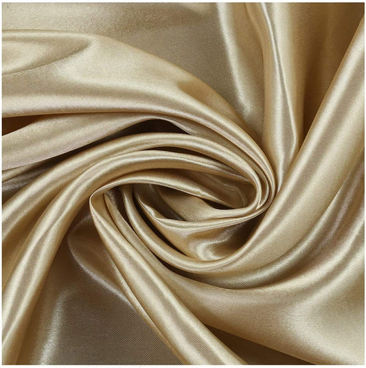 100% Polyester Soft Bridal Charmeuse Satin Fabric (Champagne # 3,