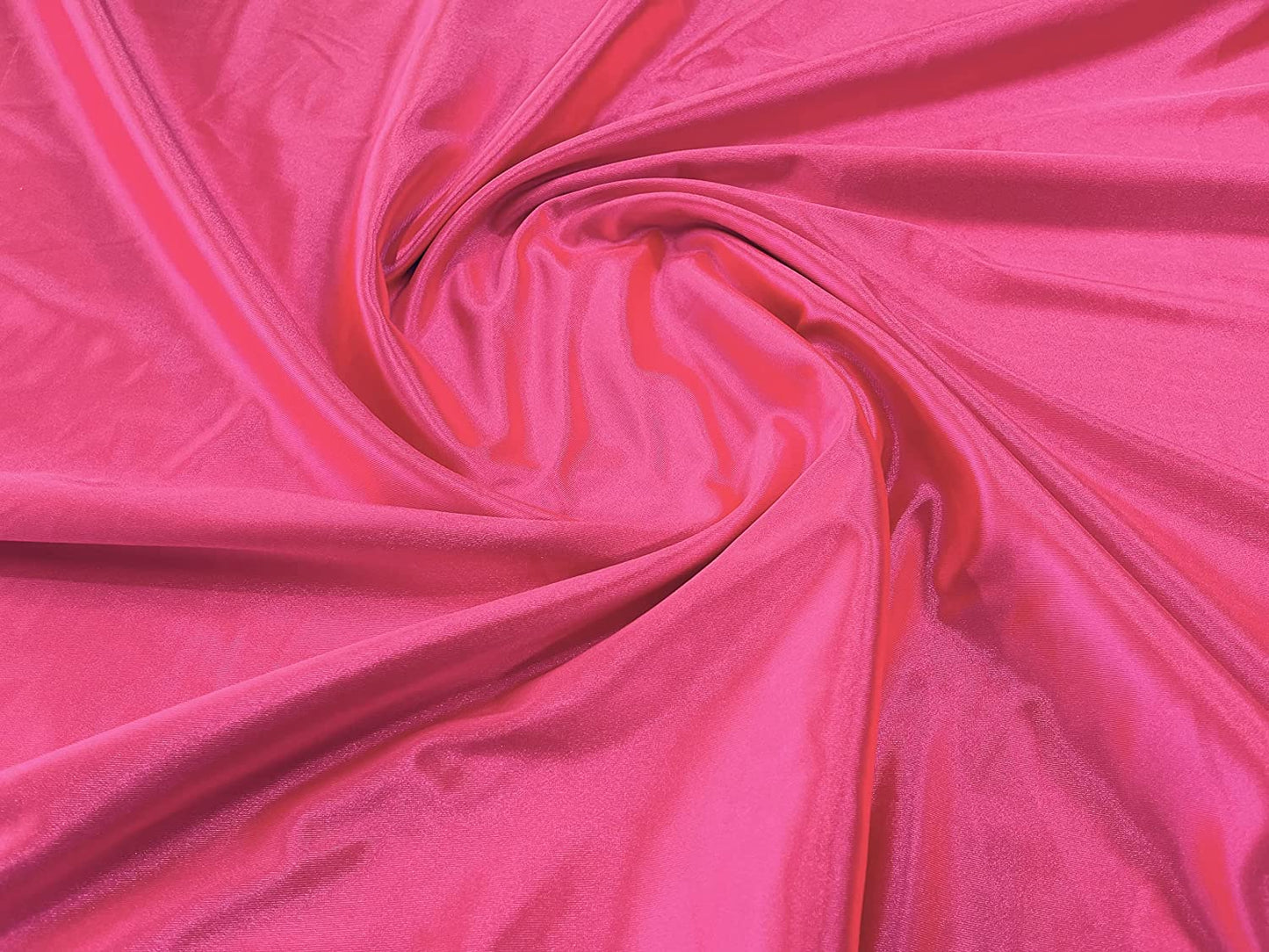 Deluxe Shiny Polyester Spandex Stretch Fabric (1 Yard, Neon Hot Pink)