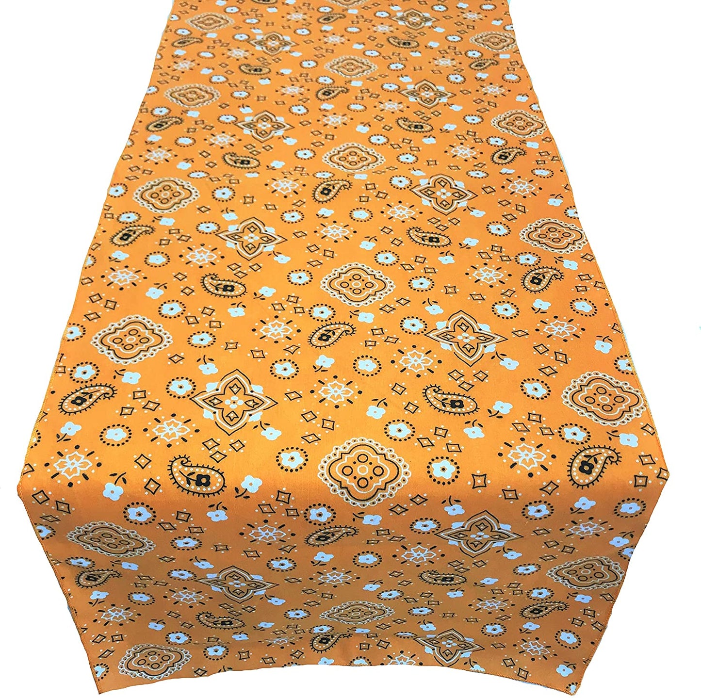 Bandanna Print Poly Cotton Table Runner (Tangerine,