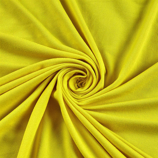 100% Polyester Wrinkle Free Stretch Double Knit Scuba Fabric (Yellow, 1 Yard)