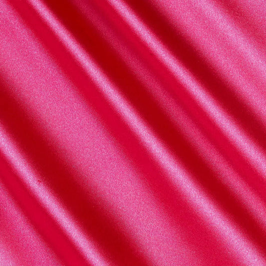 Spandex Light Weight Silky Stretch Charmeuse Satin Fabric (Hot Pink 528,