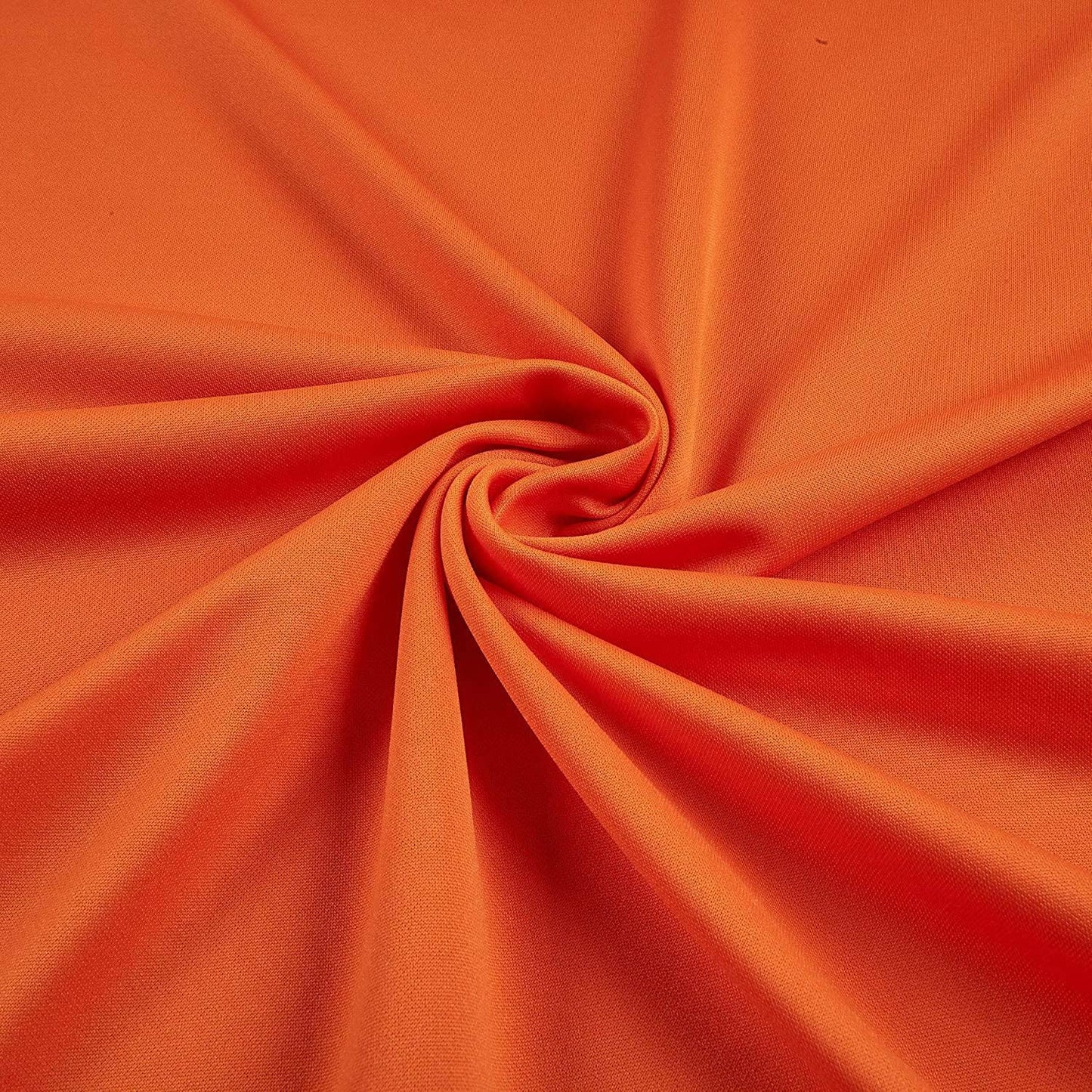 100% Polyester Wrinkle Free Stretch Double Knit Scuba Fabric (Orange, 1 Yard)