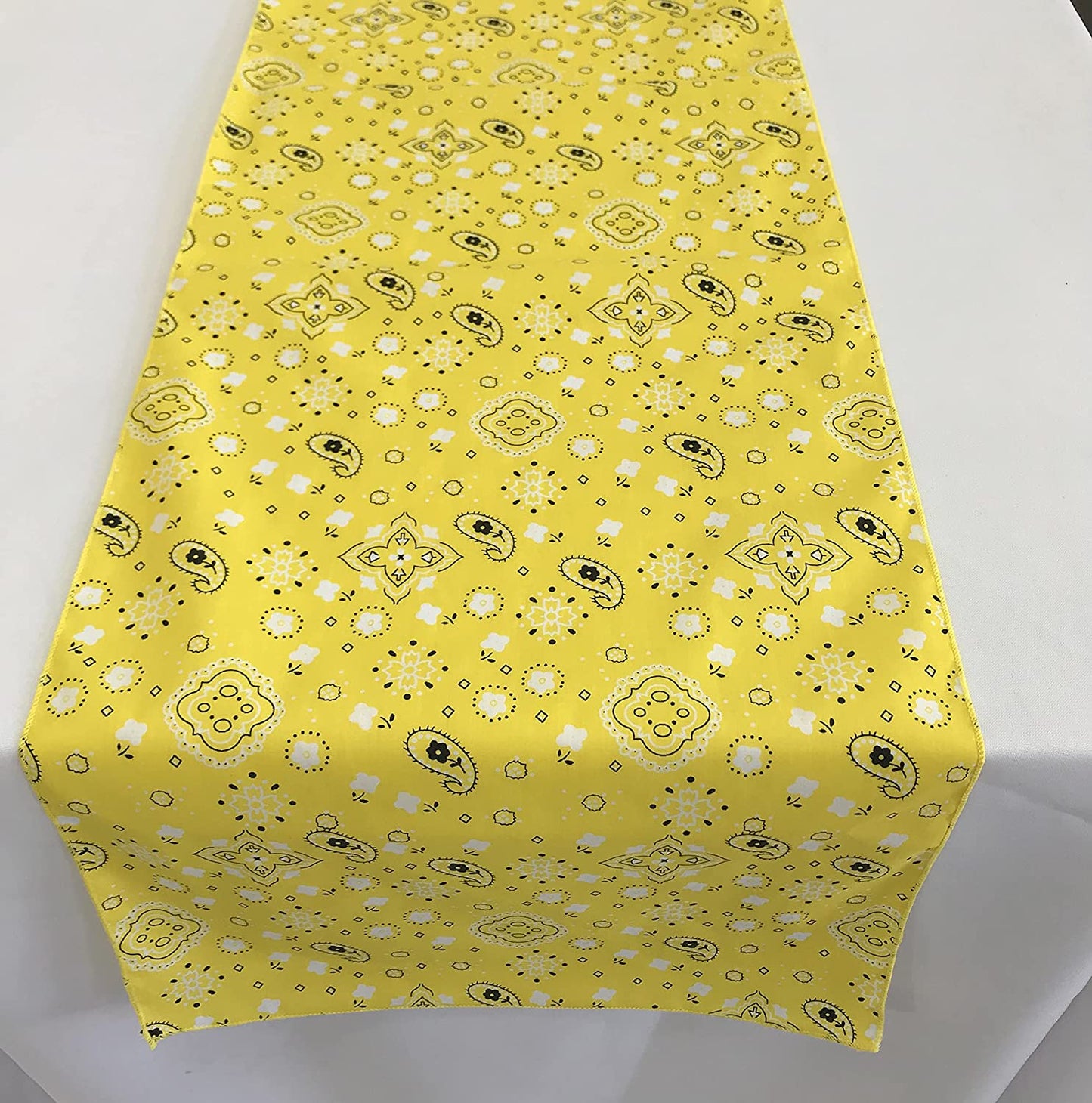 Bandanna Print Poly Cotton Table Runner (Yellow,
