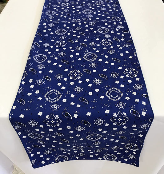 Bandanna Print Poly Cotton Table Runner (Royal Blue,