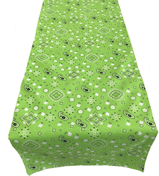 Bandanna Print Poly Cotton Table Runner (Lime,