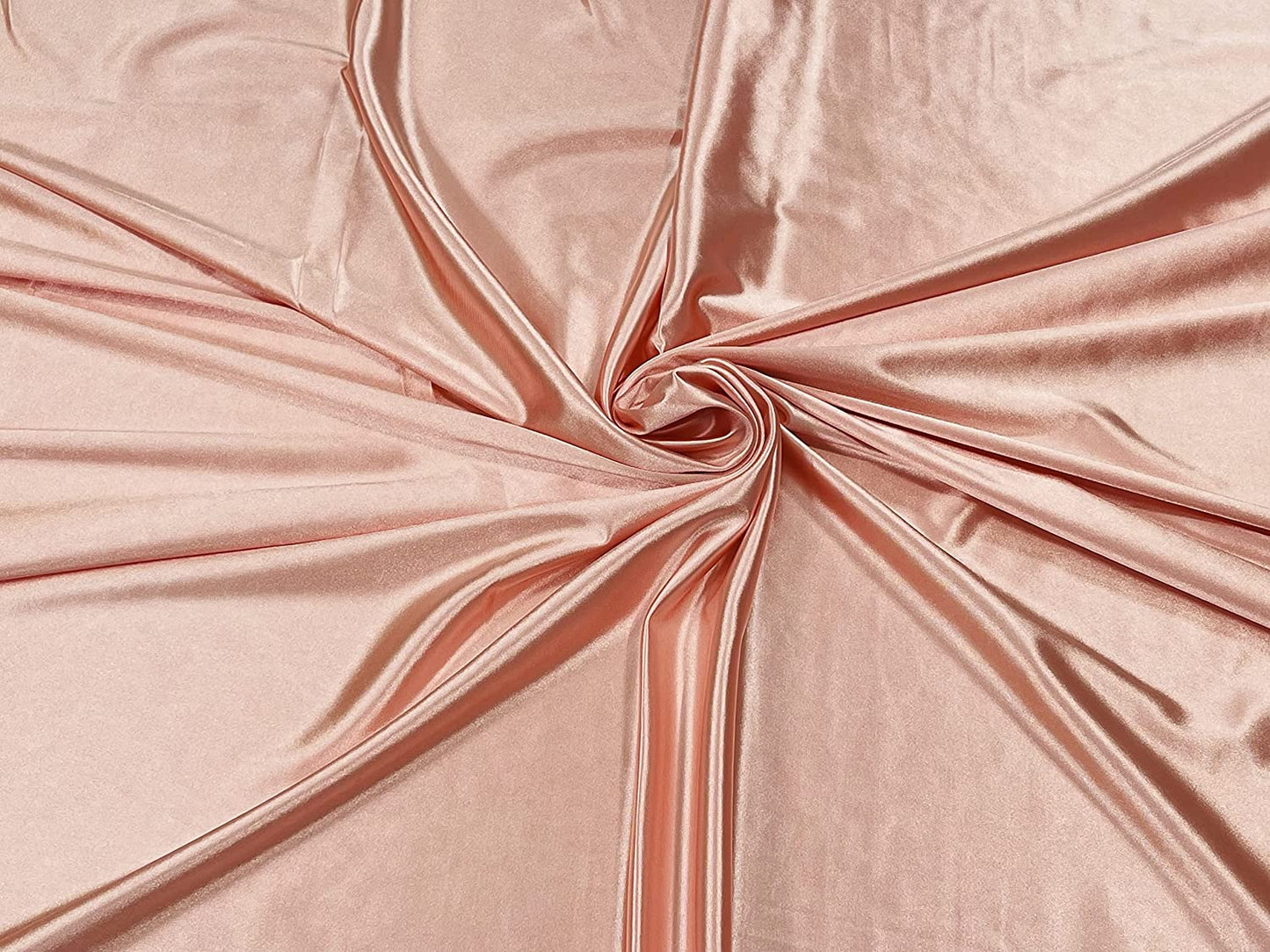 Deluxe Shiny Polyester Spandex Stretch Fabric (1 Yard, Blush Pink)