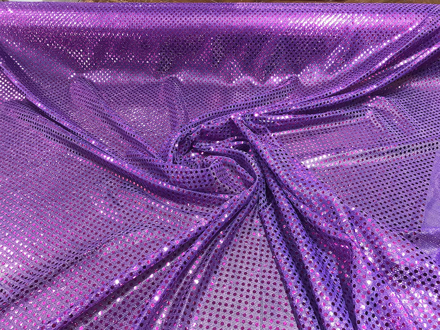 44/45" Wide Faux Confetti Sequin Knit Fabric Shiny Dot (Purple, 1 Yard)