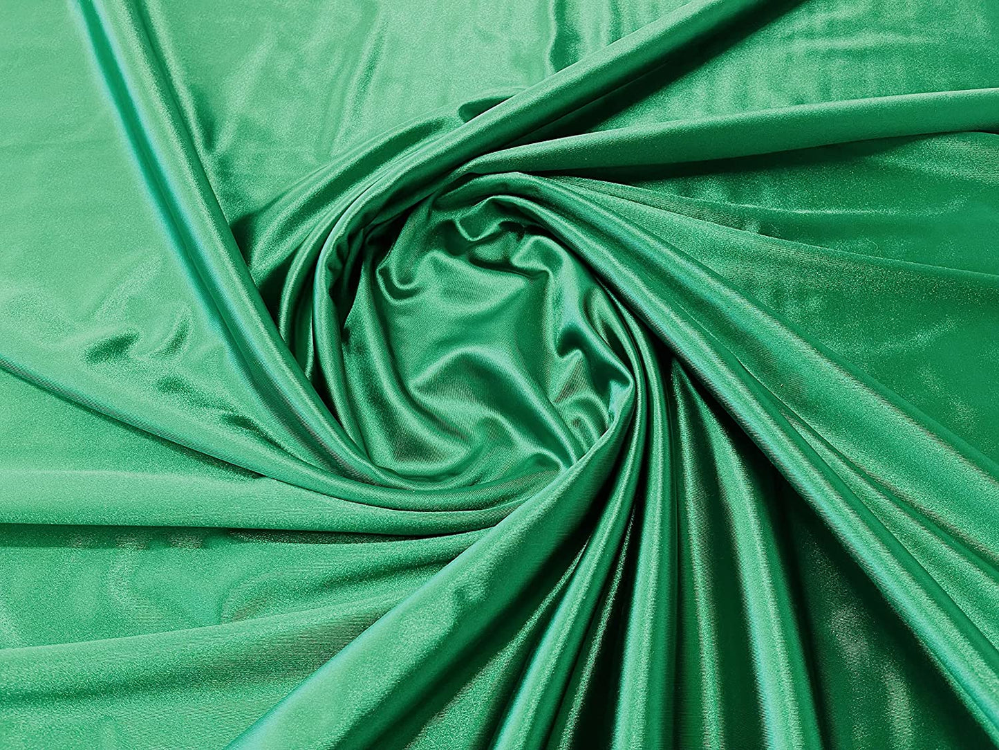 Deluxe Shiny Polyester Spandex Stretch Fabric (1 Yard, Kelly Green)