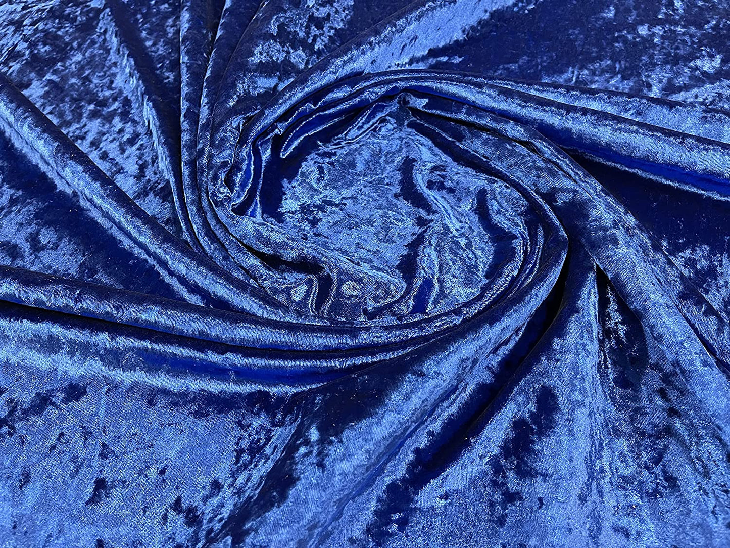 Solid Crushed Velour Stretch Velvet Fabric (1 Yard, Royal Blue)
