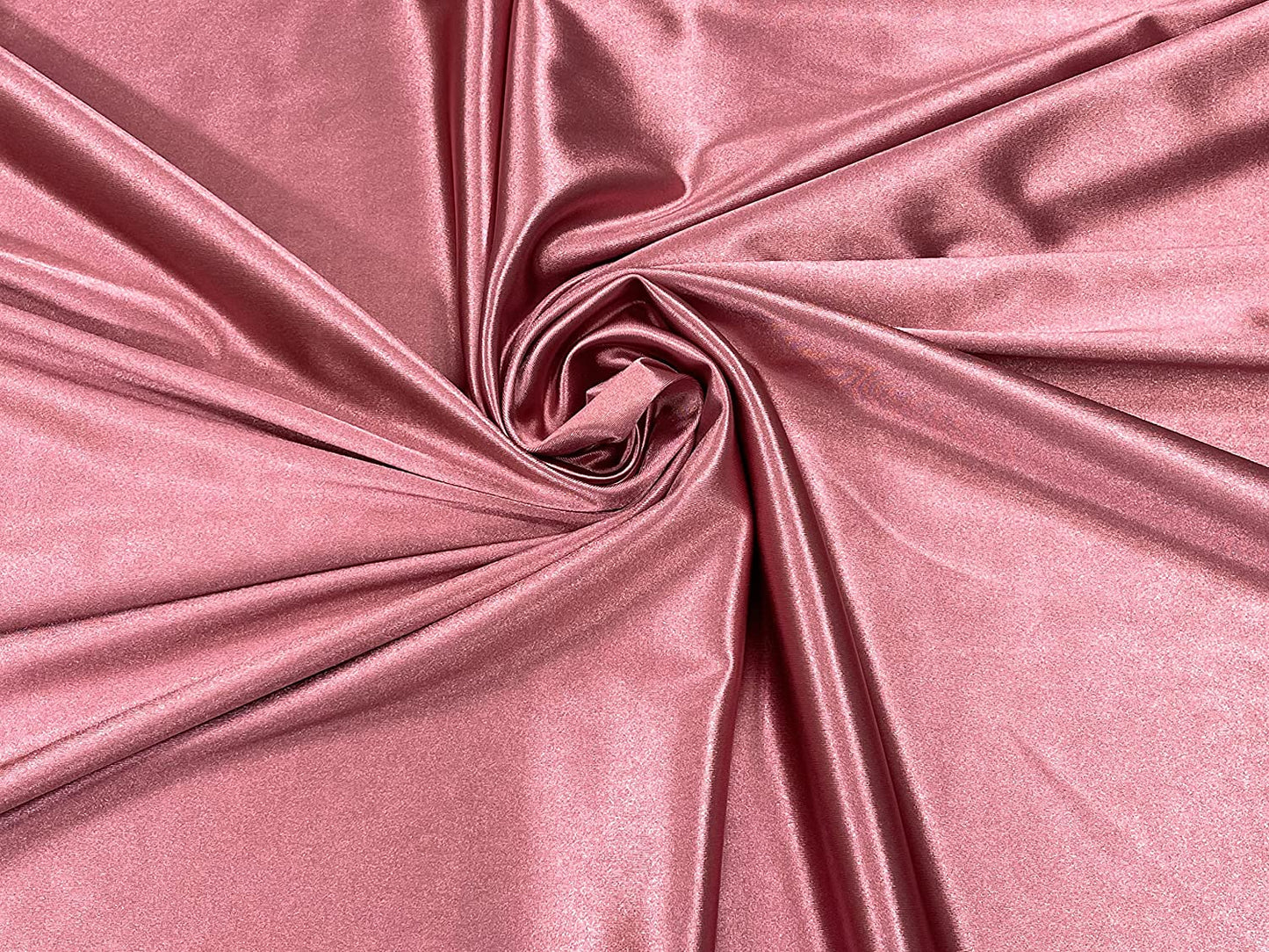 Deluxe Shiny Polyester Spandex Stretch Fabric (1 Yard, Mauve)