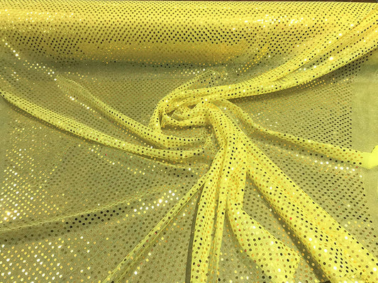 44/45" Wide Faux Confetti Sequin Knit Fabric Shiny Dot (Light Yellow, 1 Yard)