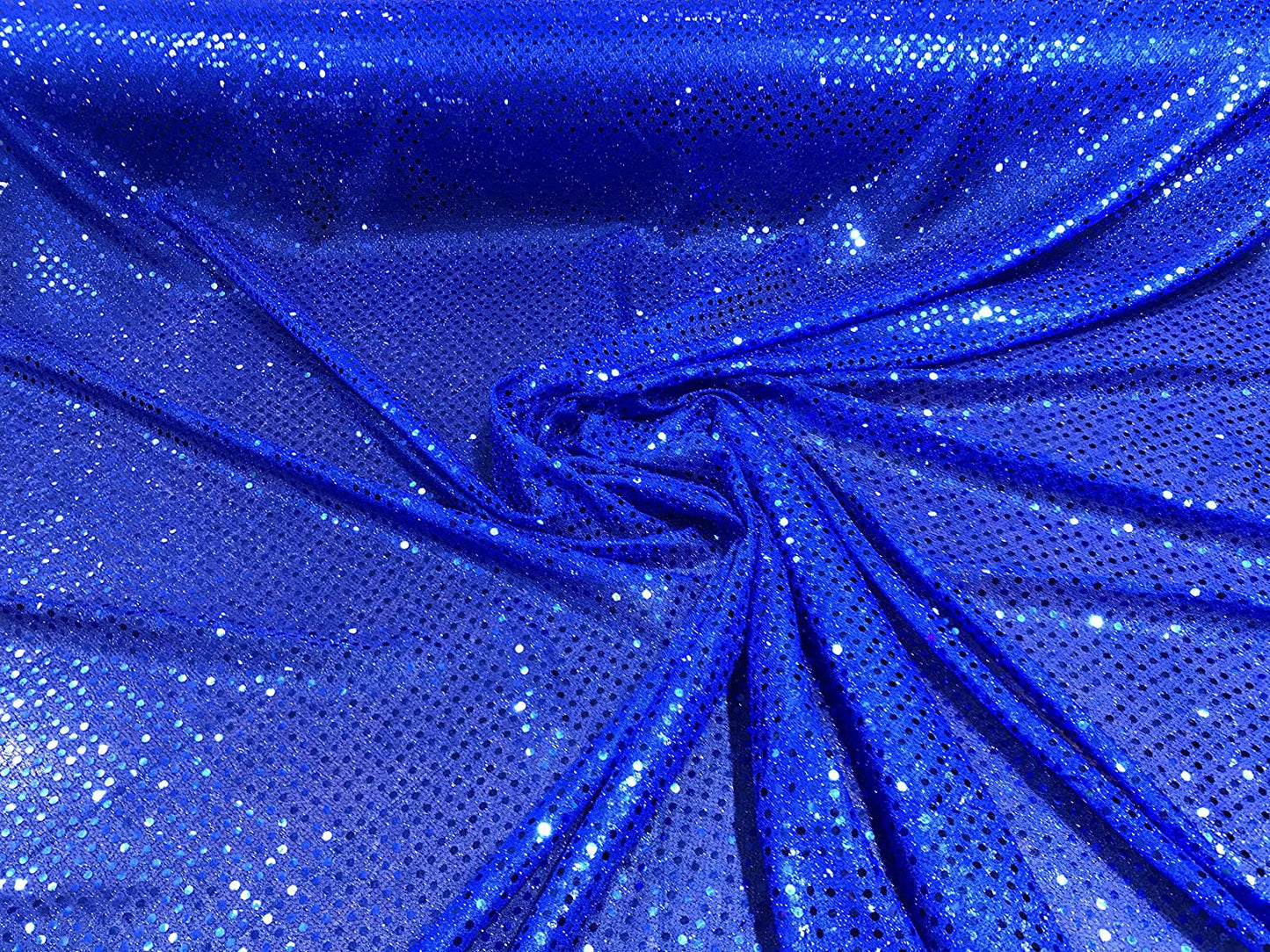 44/45" Wide Faux Confetti Sequin Knit Fabric Shiny Dot (Royal Blue, 1 Yard)