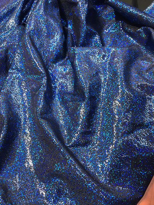 Holographic Mist Dots On Stretch Nylon Spandex Fabric By The Yard Used Costumes-Clothing-Accessories-Leggings [Royal Blue] FREE SHIPPING!