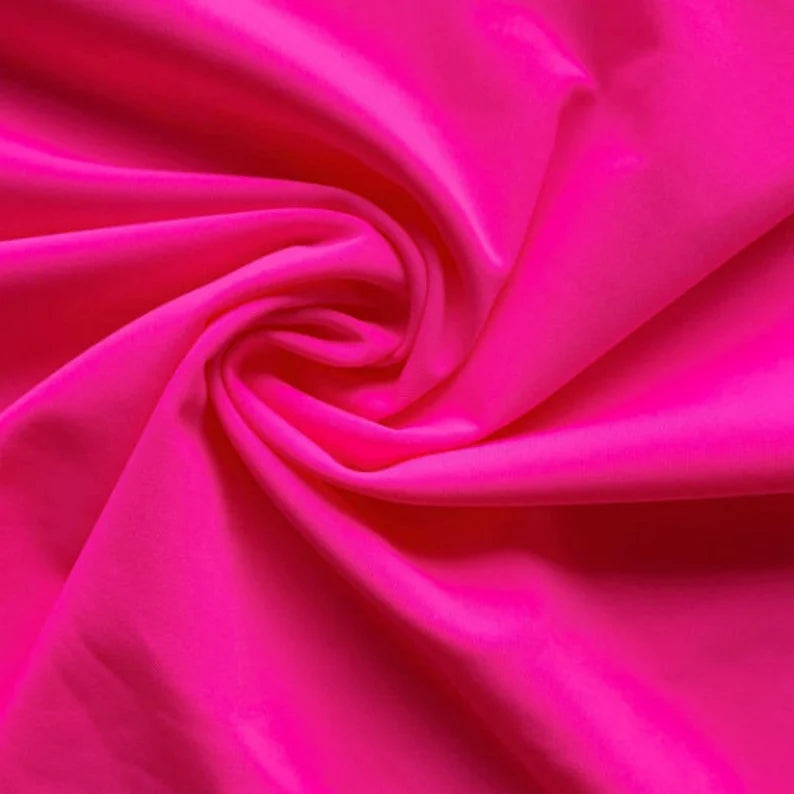 Neon pink Shiny Milliskin Nylon Spandex Fabric 4 Way Stretch 58" Wide Sold by The Yard