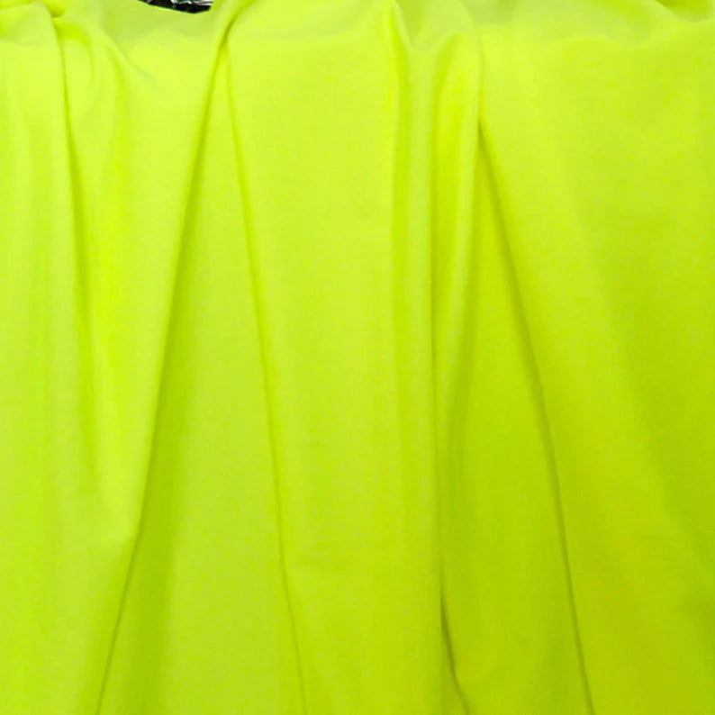 Neon yellow Shiny Milliskin Nylon Spandex Fabric 4 Way Stretch 58" Wide Sold by The Yard