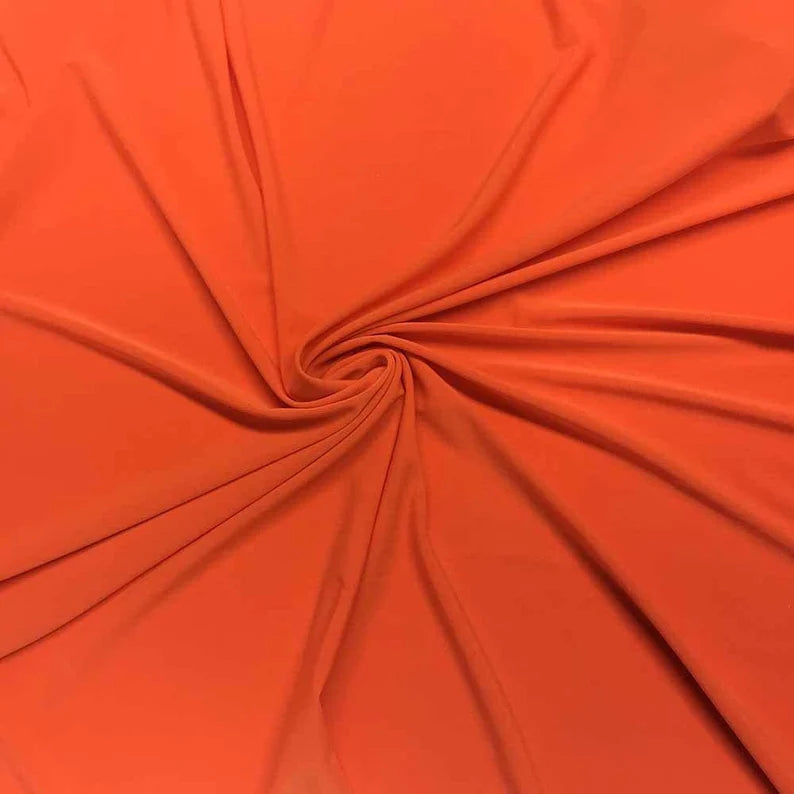 Orange 58/59" Wide ITY Fabric Polyester Knit Jersey 2 Way Stretch Spandex Sold By The Yard.