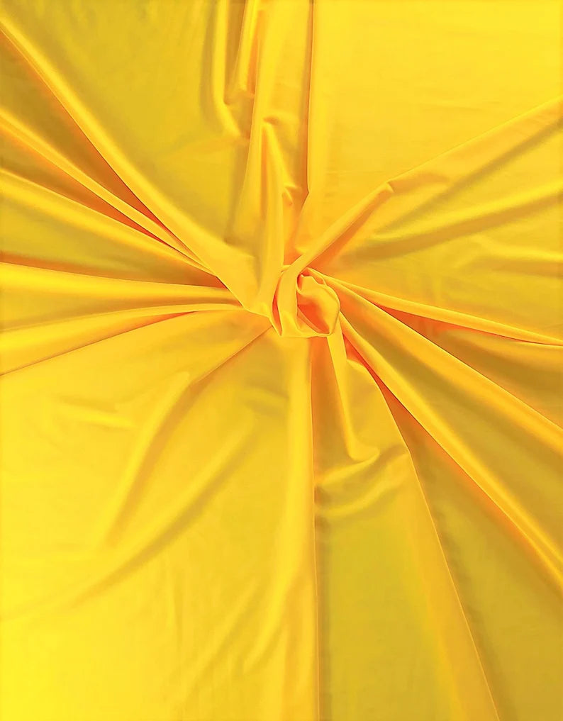 Yellow Shiny Milliskin Nylon Spandex Fabric 4 Way Stretch 58" Wide Sold by The Yard