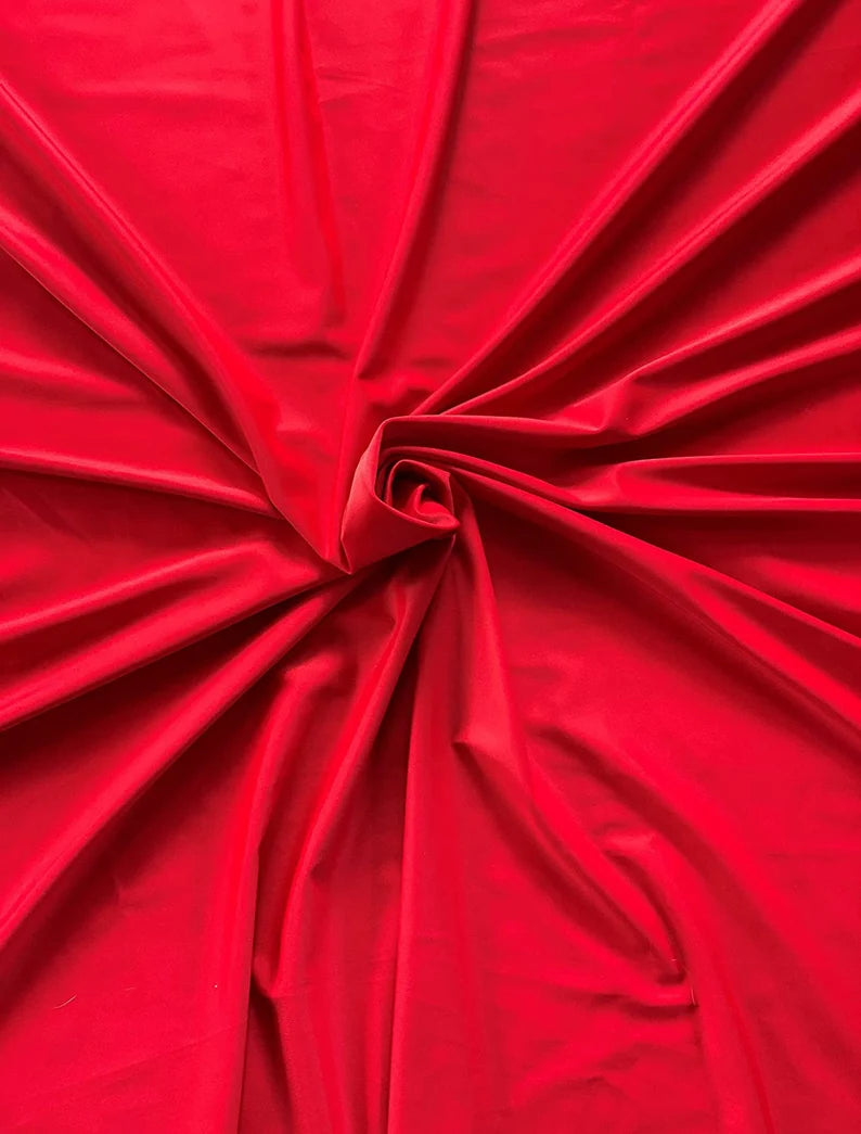 Red Shiny Milliskin Nylon Spandex Fabric 4 Way Stretch 58" Wide Sold by The Yard
