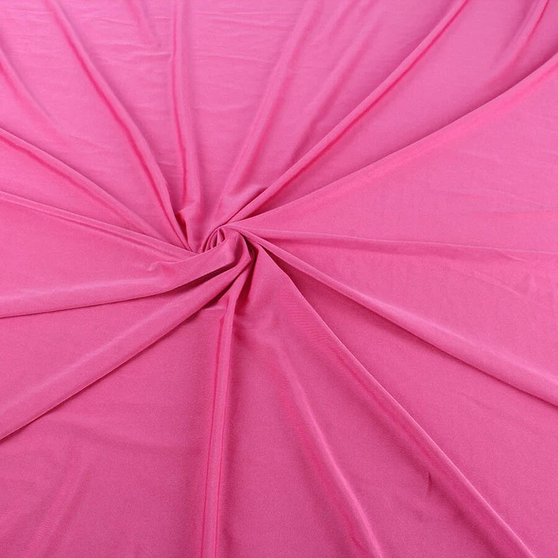 Hot Pink Shiny Milliskin Nylon Spandex Fabric 4 Way Stretch 58" Wide Sold by The Yard