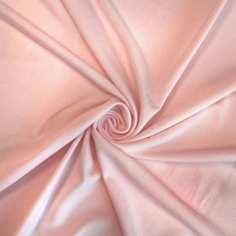 Blush Pink 58/59" Wide ITY Fabric Polyester Knit Jersey 2 Way Stretch Spandex Sold By The Yard.