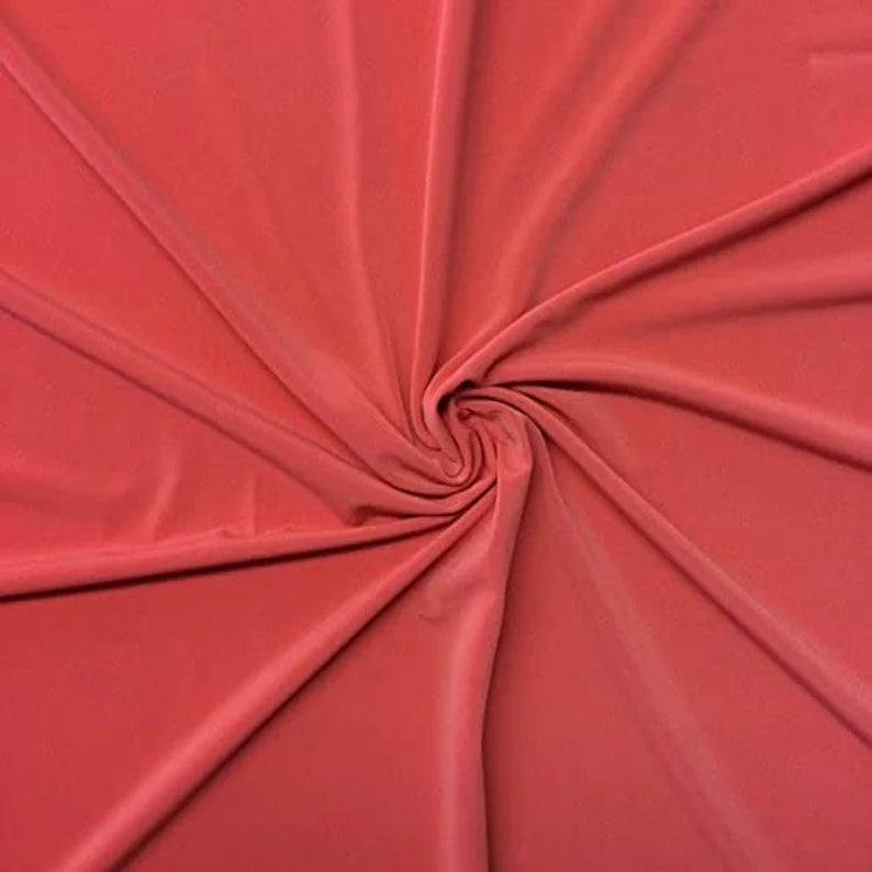 Coral 58/59" Wide ITY Fabric Polyester Knit Jersey 2 Way Stretch Spandex Sold By The Yard.