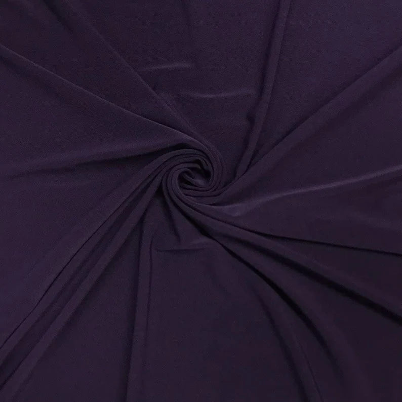Eggplant 58/59" Wide ITY Fabric Polyester Knit Jersey 2 Way Stretch Spandex Sold By The Yard.