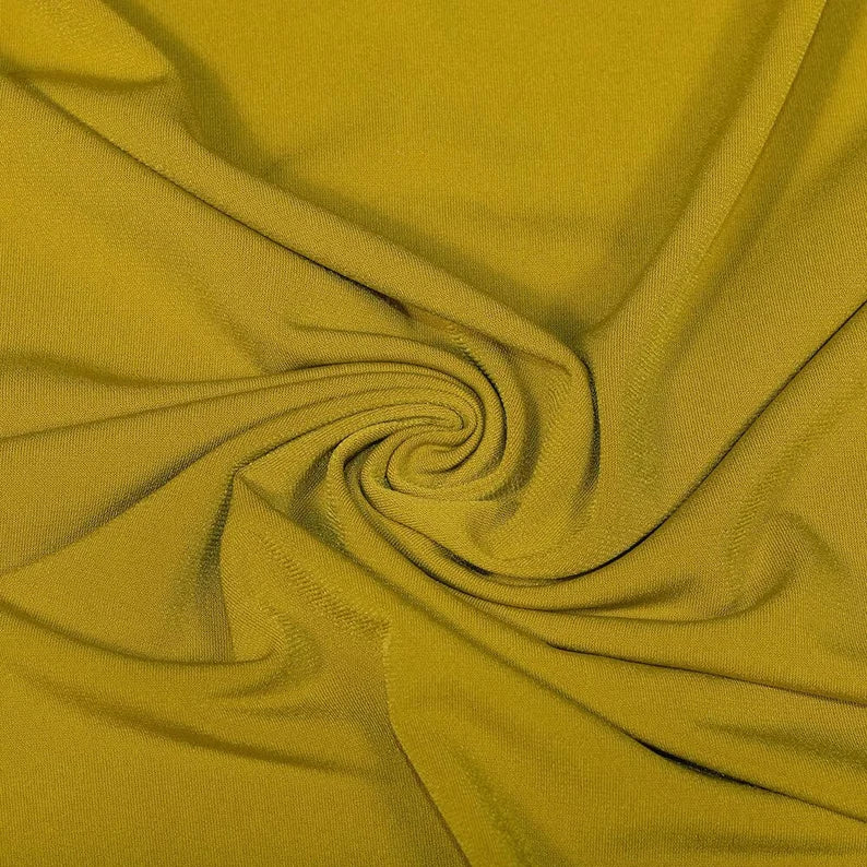 Mustard 58/59" Wide ITY Fabric Polyester Knit Jersey 2 Way Stretch Spandex Sold By The Yard.