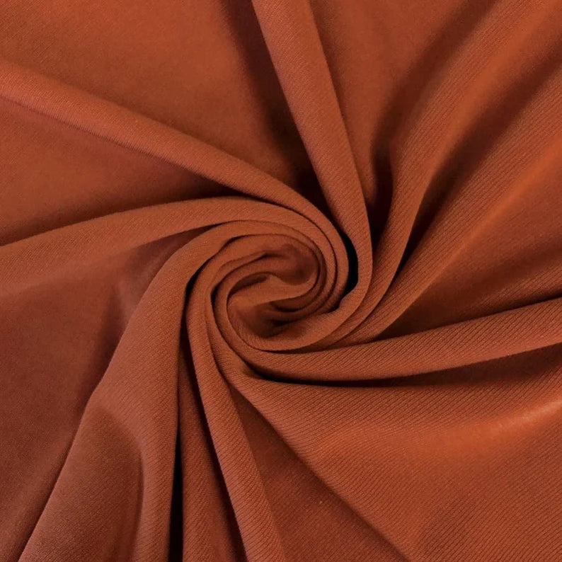 Rust 58/59" Wide ITY Fabric Polyester Knit Jersey 2 Way Stretch Spandex Sold By The Yard.