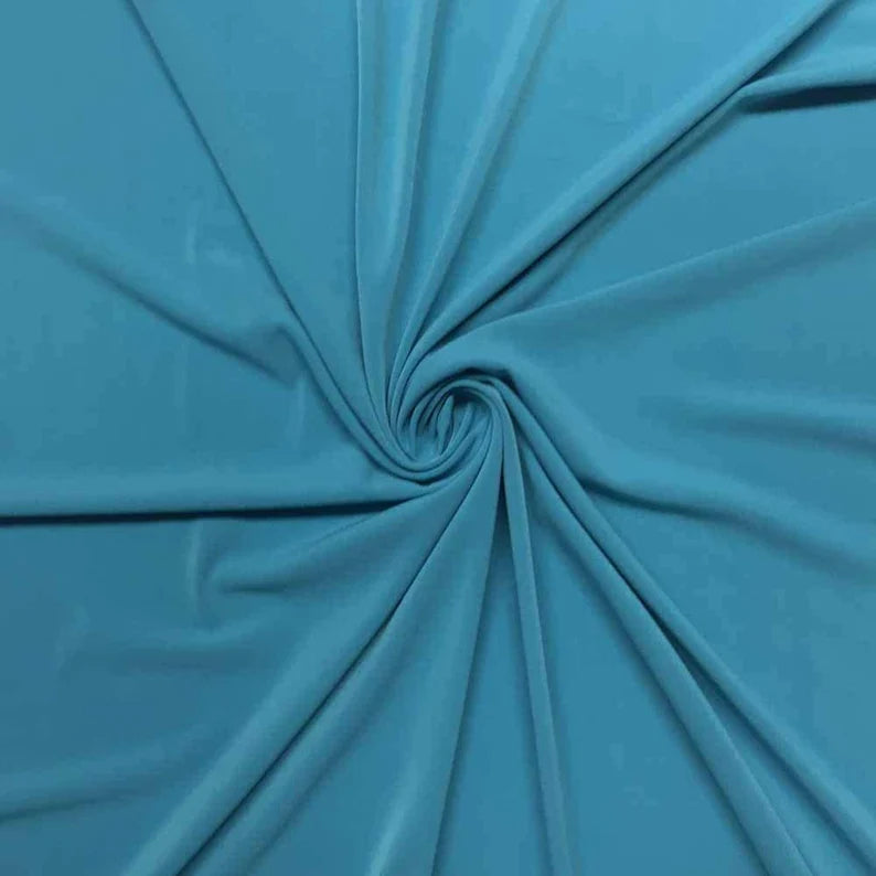 Turquoise 58/59" Wide ITY Fabric Polyester Knit Jersey 2 Way Stretch Spandex Sold By The Yard.