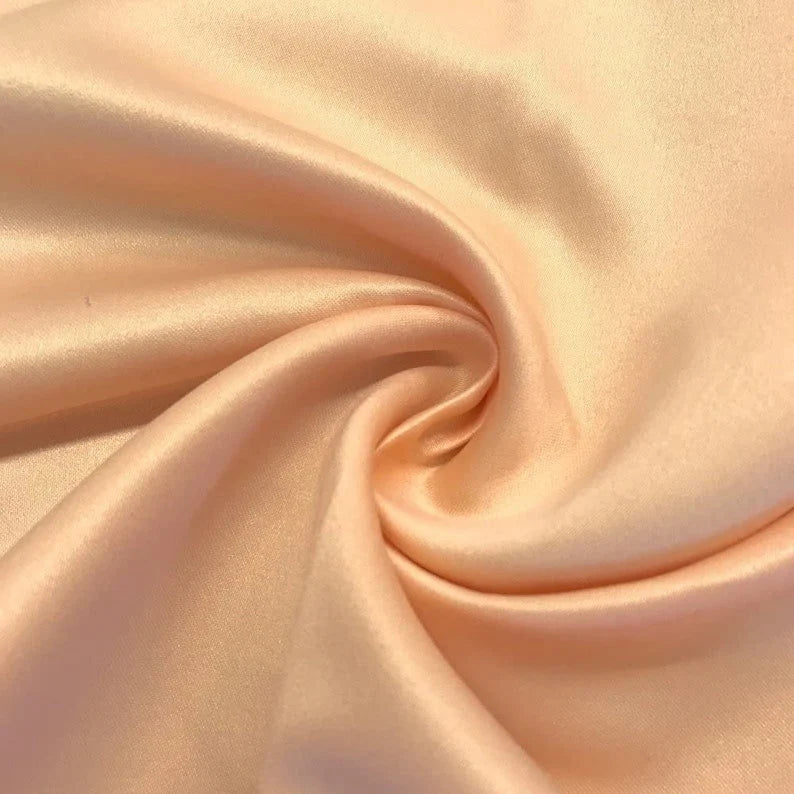 Matte Satin (Peau de Soie) Duchess Fabric Bridesmaid Dress. Sold By The Yard. Peach