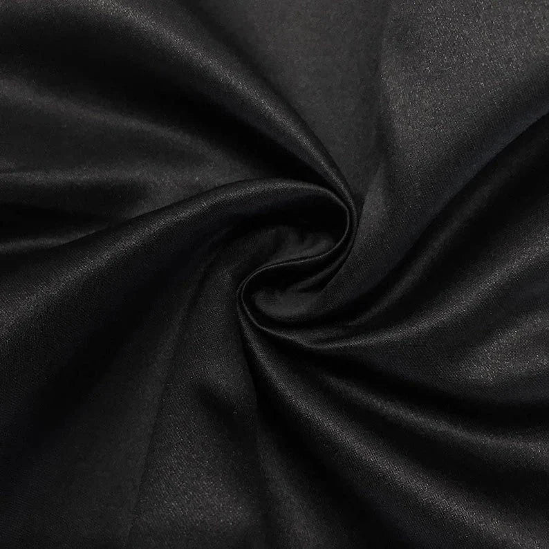 Matte Satin (Peau de Soie) Duchess Fabric Bridesmaid Dress. Sold By The Yard. Black