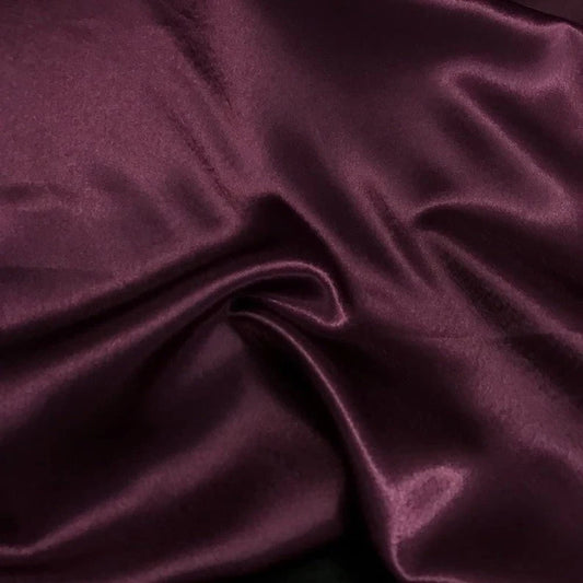 Crepe Back Satin Bridal Fabric Draper-Prom-wedding-nightgown- Soft. Sold by The Yard. Plum