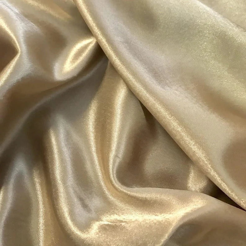 Crepe Back Satin Bridal Fabric Draper-Prom-wedding-nightgown- Soft. Sold by The Yard. Champagne